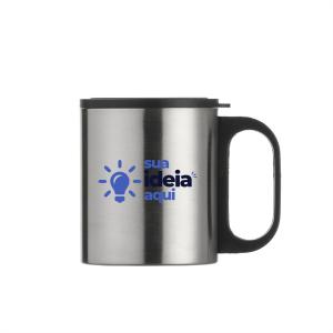Caneca Inox Personalizada. Inox (não é térmica). 180ml Altura:8,1cm Largura:10cm  Cir: 21,5cm    