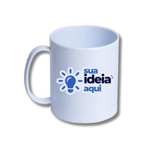 Caneca Plástica Personalizada. Polímero Plástico. 325 ml Branca  Estampa feita por Sublimação Tamanho da Estampa: 20x9