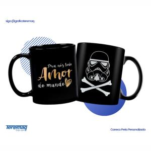 Caneca Preta. Cerâmica 325 ml Preta  Estampa feita por Sublimação Tamanho da Estampa: 20x9