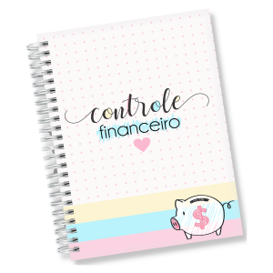Planner Controle Financeiro Miolo em Sulfite 75g (Papel comum) e Capa dura A5 (15x21cm) Miolo com 200 páginas, 100 folhas  Encadernação Wire-O + Laminação Brilho ou Fosca 