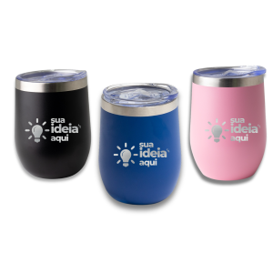 Copo Térmico Inox Cuia Personalizado Térmico Inox 320 ml A -11,7 cm  L - 8,8 cm  Cir - 27,7 cm Consulte cores Disponíveis.  Gravação a Laser 
